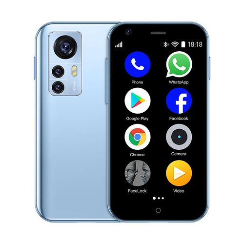 SOYES-Mini teléfono inteligente D18, pantalla de 2,5 pulgadas, Android, cámara trasera de 2MP, ranura para tarjeta SIM Dual, TF, 1000mAh, red 3G, pequeño couleur:Bundle (Pack) 1, mesures:Sky Blue