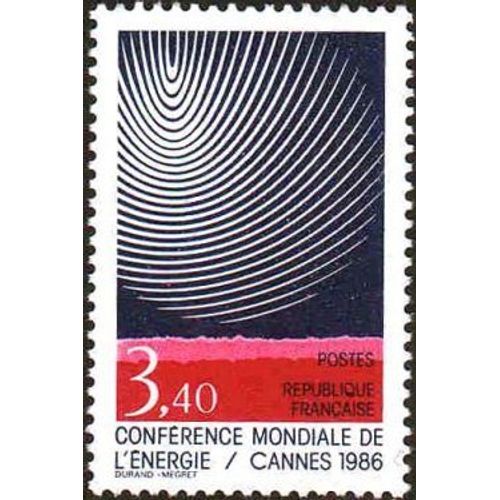 Timbre France 1986 Oblitéré - Conférence Mondiale De L'énergie À Cannes - 3.40 Yt2445