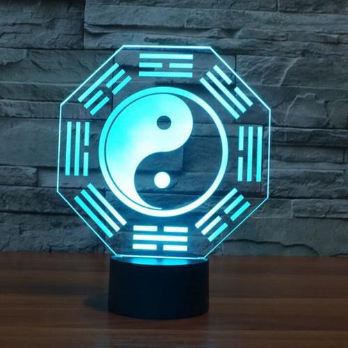 Creative 3d Chinoise Huit Diagrammes Led 7 Couleurs Bureau Changement Tactile Night Light Light Table Lamp M30359 Mo17021