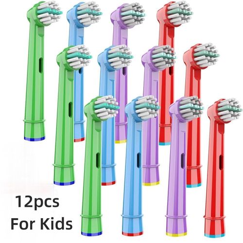 T¿ºtes De Rechange Pour Brosse ¿¿ Dents ¿¿Lectrique Oral B",Buses ¿¿ Poils Souples,Soins Buccaux Propres,"12 Pi¿¿Ces - Type 12 For Kids