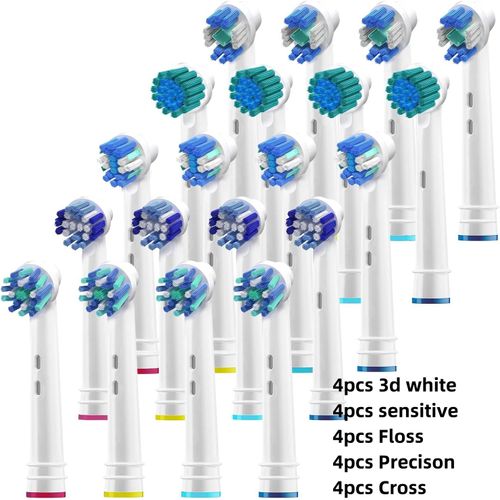 T¿ºte De Brosse ¿¿ Dents ¿¿Lectrique",Compatible Avec Braun,Oral B,Pro Smart Vitality,Genius,Triumph,Teen Kids,"20 Pi¿¿Ces - Type 20pcs Various C