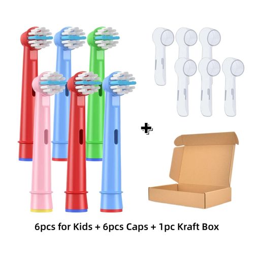 T¿ºtes De Brosse ¿¿ Dents ¿¿Lectrique Oral B",Accessoire De Pr¿¿Cision,Pour Tous Les Jours,Compatibles Avec Oral B,"6 Pi¿¿Ces - Type For Kids
