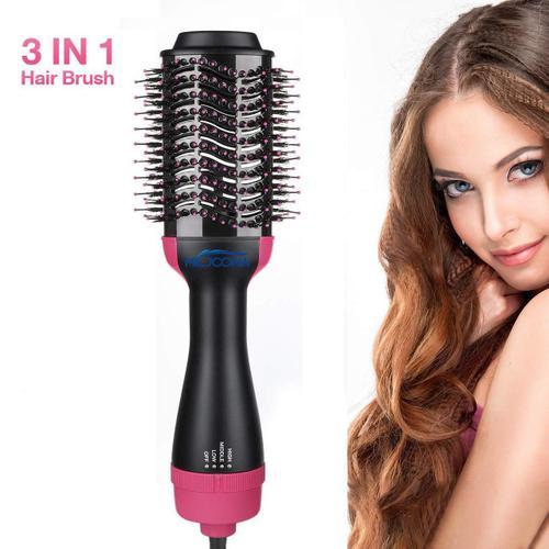 Brosse Soufflante Rotative Sèche-Cheveux Brosse Lissante Chauffante Electrique Multifonctionnels fer à friser Défrisant Bigoudi et Styler Brosse à Cheveux à ions Négatifs