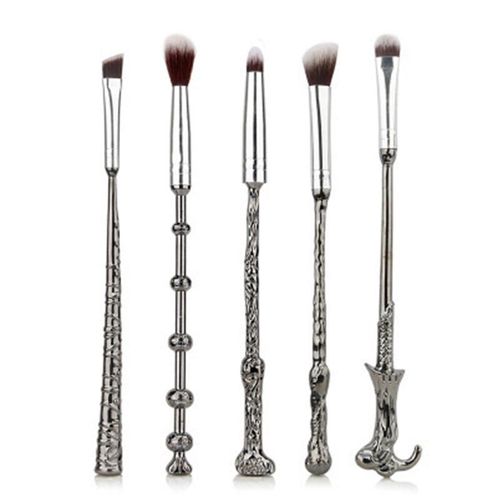5 Pinceaux De Maquillage Harry Potter Argent Et Violet 