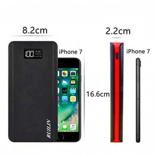 Ruilin 50000mah Batterie Externe Ecran Lcd Batterie Portable 4usb Pour Tous Les Téléphones Mobiles (Noir + Rouge)