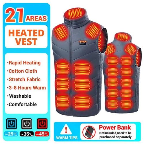 Veste Thermique À Infrarouge Usb Pour Homme,Vêtement D'hiver Électrique Pour Randonnée,Taille 6xl,21 Zones De Chauffage