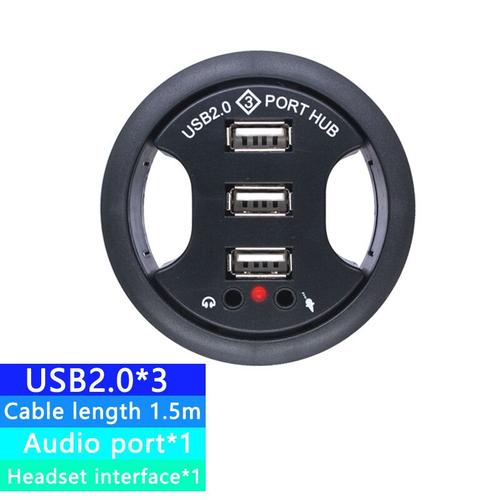 Hub Bureau Oeillet USB Moyeu Pc Accessoires Audio de Bureau Adaptateur 3  Mont Bureau Multi-usb - Type 5 Port