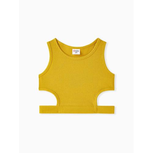 Fille Coton Camisole Top Avant-Garde Solide 1pc Enfant En Bas Âge Vacances Régulier