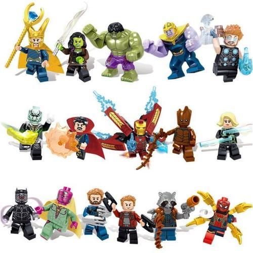 Hot 16 Pièces Les Avengers 4 Blocs De Construction Mini Briques Super Héros Hulk Groot Ironman Figurines Jouets Pour Enfants