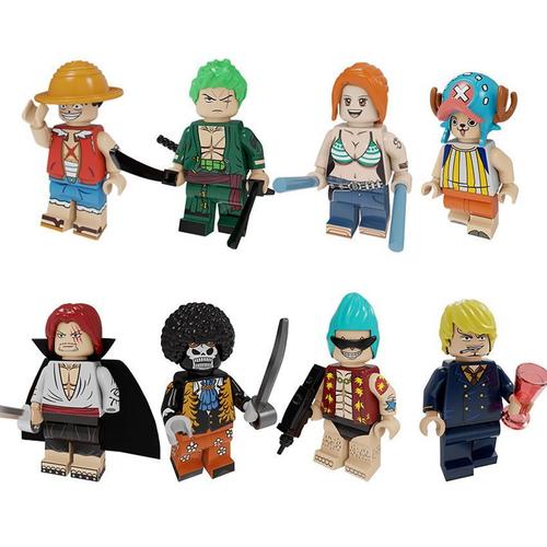 ONE PIECE 8PCS Figurines Action Luffy Bloc de Construction jouet Compatible  avec Lego Jouet Pour Enfans