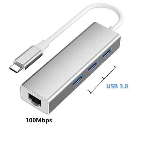Adaptateur HUB USB 1000 C,Mbps,Port Ethernet RJ45,séparateur pour