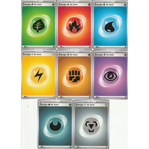 Lot De 8 Cartes Energie De Base - Sve Fr - Édition Ecarlate Et Violet -