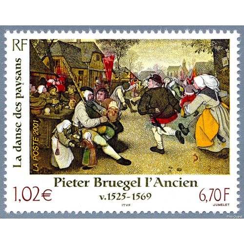 Timbre De 2001 - Pieter Bruegel L'ancien V 1525-1569 - «La Danse Des Paysans» - 3369
