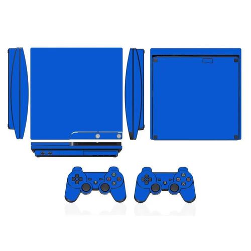 Ps3 Slim-Rouge - Protecteur Autocollant En Vinyle, Dix Couleurs Unies Pures Et Propres, Pour Sony Ps3 Slim Playstation 3 Et 2 Contrôleurs