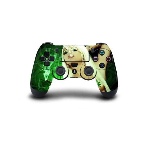 Autocollant De Peau De Mauvaise Herbe Verte, 1 Pièce, Autocollant En Vinyle Personnalisé Pour Manette Ps4 Dualshock 4