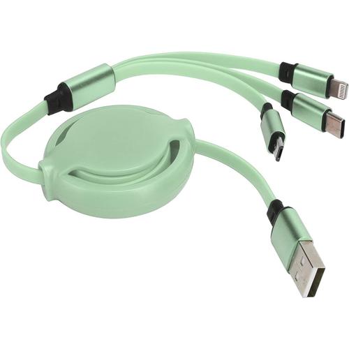 Câble rétractable multi chargeur USB 3 en 1 cordon de charge