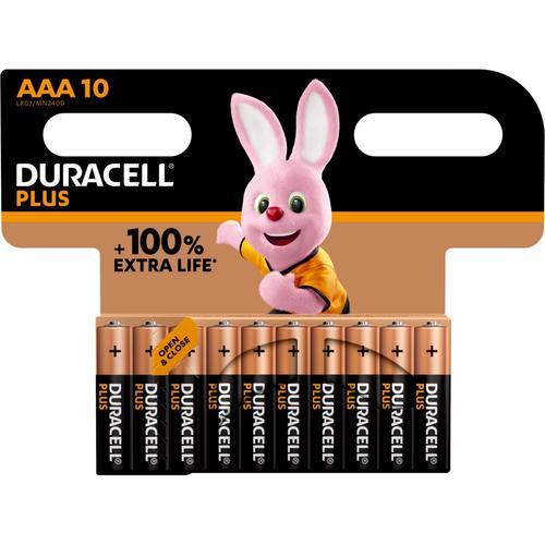 DURACELL Blister 10 Piles Alcaline Plus 100% Extra life MN2400 AAA LR03