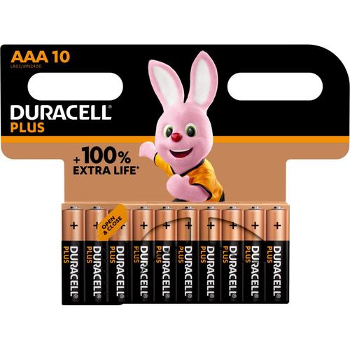 DURACELL Blister 10 Piles Alcaline Plus 100% Extra life MN2400 AAA LR03