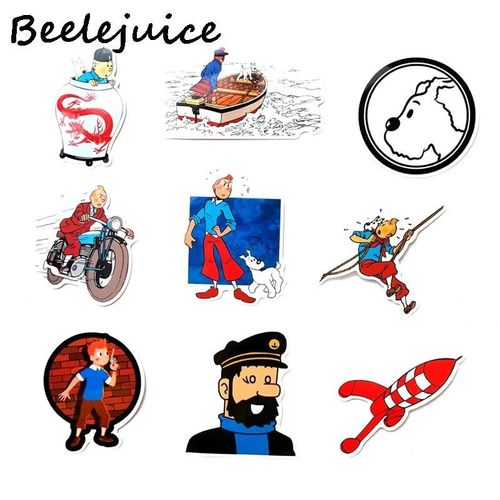 Autocollants Les Aventures De Tintin, 25 Pièces, Stickers De Personnages De Dessin Animé, Scrapbooking, Bricolage, Téléphone, Ordinateur Portable, Décorations Imperméables