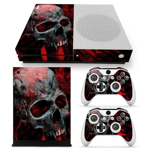 Tn-Xboxones-0137 - Autocollant De Peau De Crâne Pour Microsoft Xbox One S Slim Console + Contrôleurs, Nouveau Design