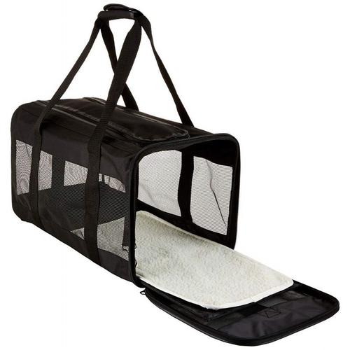 Sac Transport Chat Chiots Sac Dos Pour Chien Petit Animal Avec Matelas En Peluche Amovible, Filet Respirant, Spacieux, Pliable, Pour Voyage En Train/Voiture/Restaurant/Avion