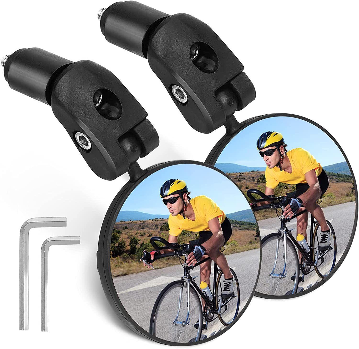 Rétroviseur Vélo,2PCS Rétroviseur de Vélo Miroir Convexe 360° Réglable,  Retroviseur Trotinette Electrique, Réglable Rotatif