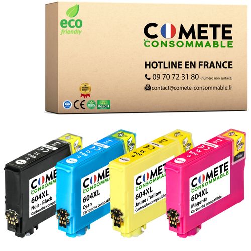 COMETE - 604XL- 4 Cartouches d'Encre Compatible avec EPSON 604 XL Ananas pour Epson XP2205 Epson XP2200 XP4200 XP3200 XP3205 XP4205 Workforce WF2935 - COMETE CONSOMMABLE