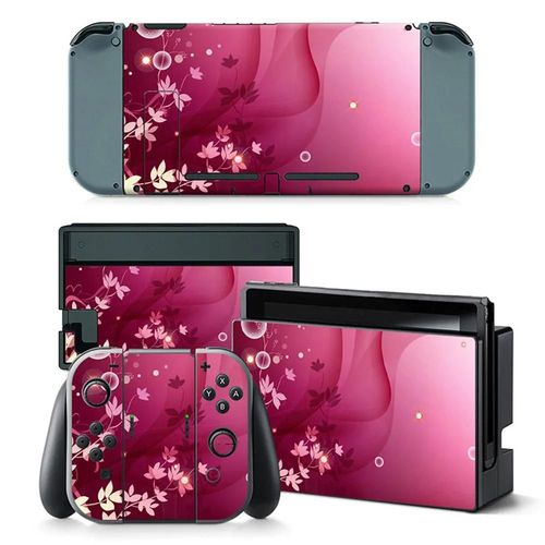 Fille Rose Fleur Écran Protecteur Peau Chargeur Support Autocollant Film Pour Nintendo Switch Lite Console Joycon Coque De Manette