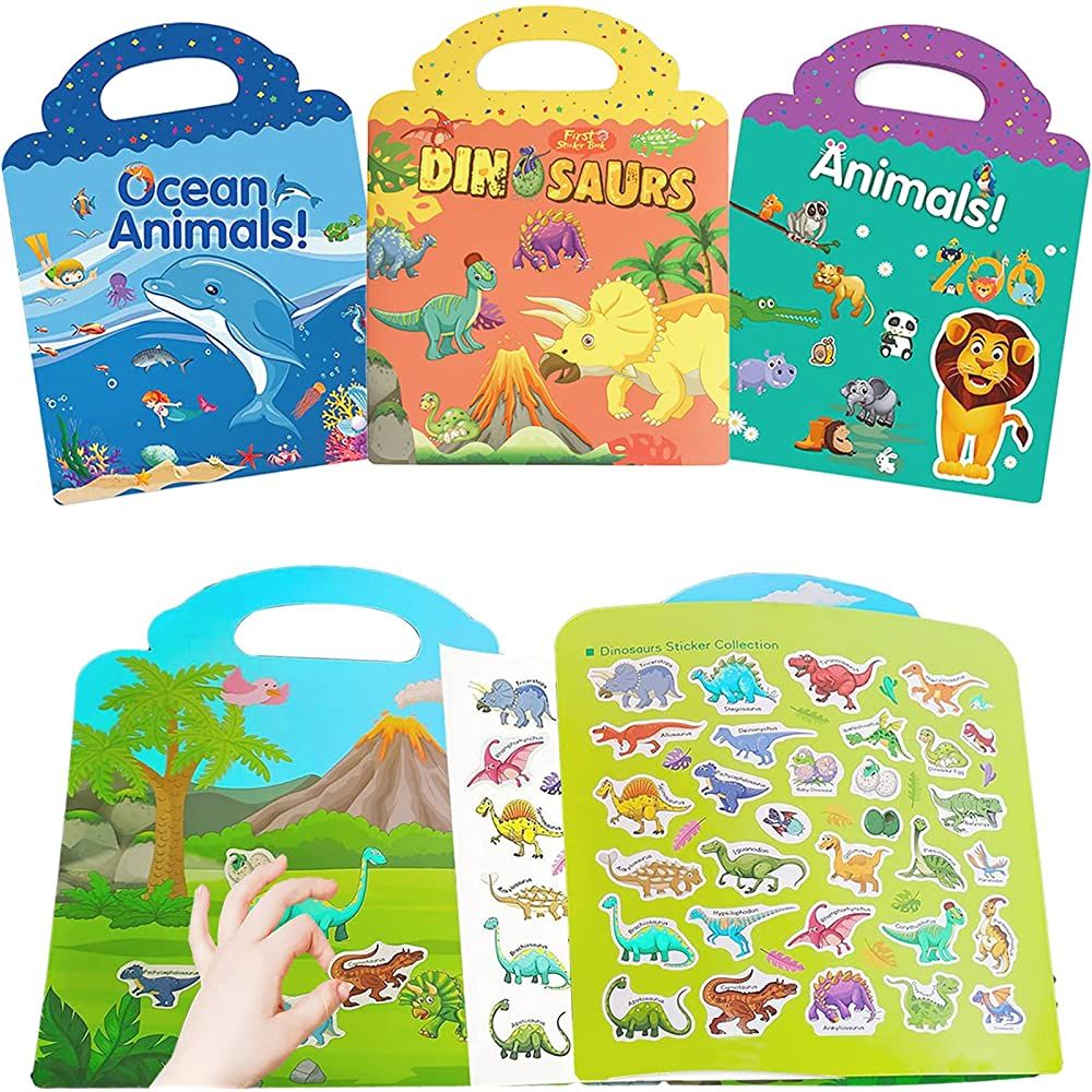 Gommettes Enfants 2 3 4 Ans 2 Pcs Livre Autocollant Mon Corps et Animaux,  Reutilisable Activite Enfant Autocollant avec Pliable Panorama et PVC  Statiques Illustré, Reusable Sticker Book, Idees Cadeaux : :  Cuisine et Maison