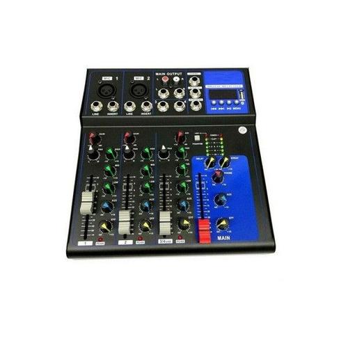 Trade Shop - Table De Mixage Audio Professionnelle 4 Canaux Usb Avec Echo-Delay Dj Karaoke Pianobar