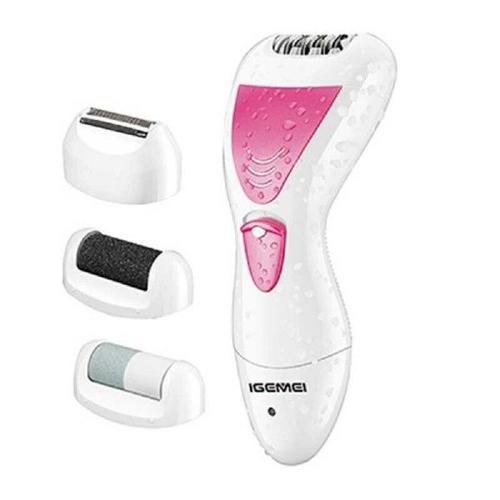 Trade Shop - Kit Épilateur Bikini 4-En-1 Waterproof Bikini Body Epilator Rechargeable Gm-7006