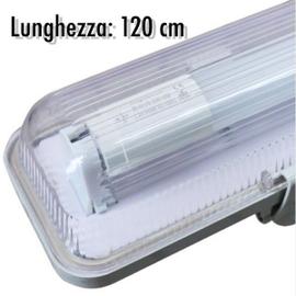 Kit de réglette led étanche + tube néon lumineuse led 120cm t8 36w - blanc  chaud 2300k - 3500k - silamp