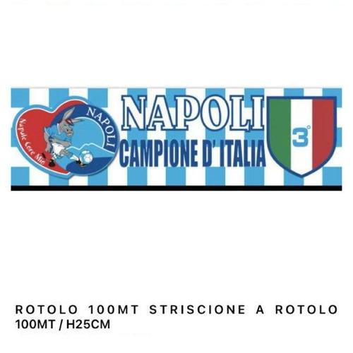 Trade Shop - Naples Football Drapeau Bannière Troisième Scudetto Party Blanc Bleu 100 Mt
