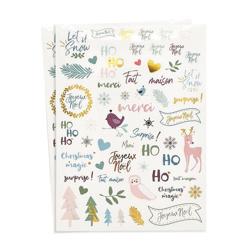 Gommettes Transparentes Noël Scandinave 118 Pièces