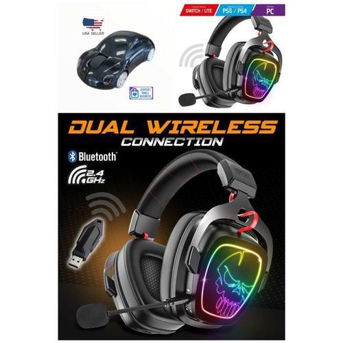 Casque Gamer Sans fil Bluetooth RGB XPERT H1500 7.1 Virtual Surround compatible PC SWITCH-PS5 - PS4 + Souris PORSHE DESIGN