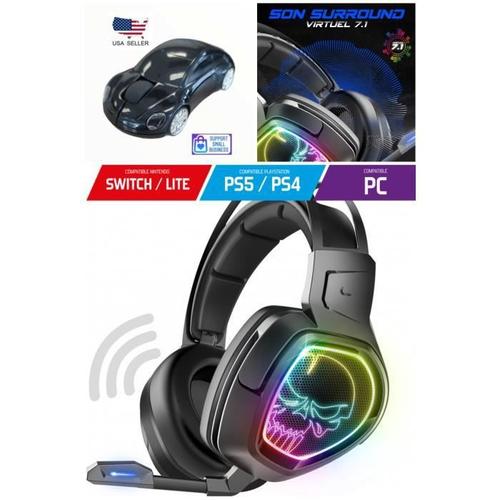 Casque Gamer SANS FIL RGB XPERT H1300 7.1 Virtual Surround compatible PC SWITCH-PS5 - PS4 + SOURIS PORSHE DESIGN