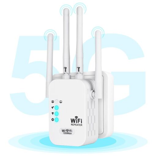Répéteur WiFi, Amplificateur WiFi Puissant 1200Mbps 5GHz et 2.4GHz,...