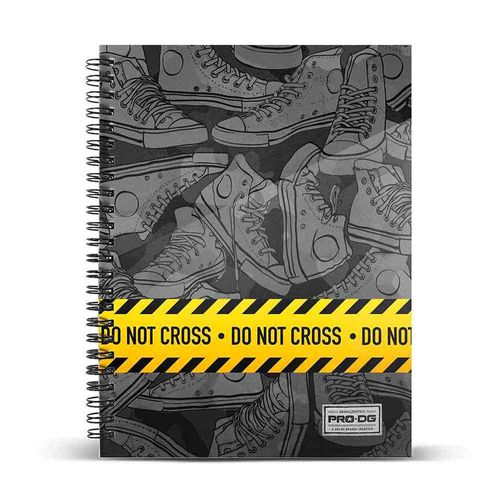 Prodg Do Not Cross Cahier A4 Papier Rayé, Gris