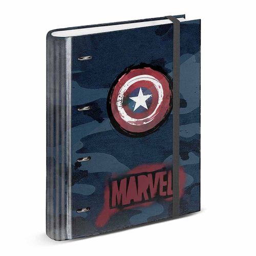 Captain America Supreme Classeur 4 Anneaux Papier Quadrillé, Bleu Foncé