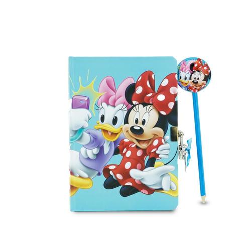 Minnie Mouse Picture Journal Cadenas + Crayon Fashion, Bleu