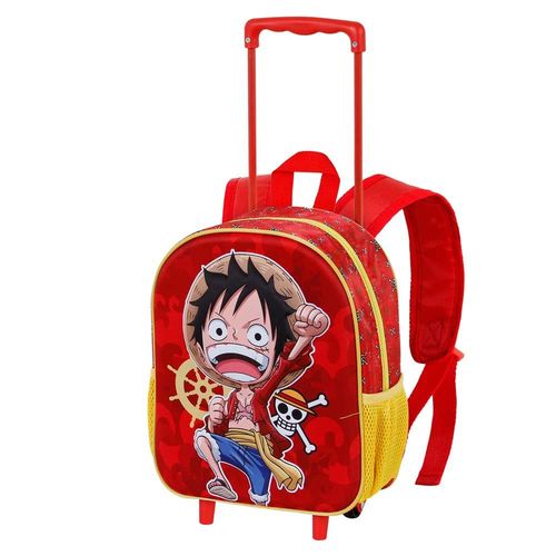 Sac à dos 3D à Roulettes Petit - One Piece Luffy - Rouge