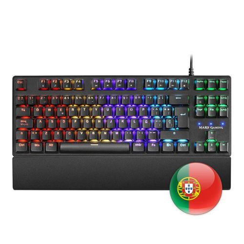 Clavier mécanique compact tkl mars gaming mkxtkl interrupteur bleu portugais outemu sq éclairage rgb repose-poignet amovible
