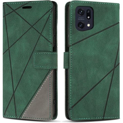 Coque Pour Oppo Find X5 Pro, Housse En Pu Portefeuille Livre Pour Oppo Find X5 Pro, Emplacements Cartes, Vert