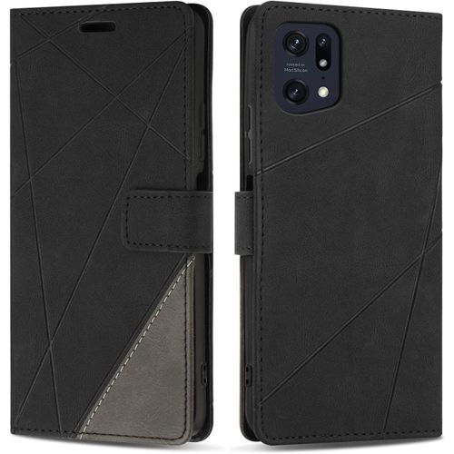 Coque Pour Oppo Find X5 Pro, Housse En Pu Portefeuille Livre Pour Oppo Find X5 Pro, Emplacements Cartes, Noir