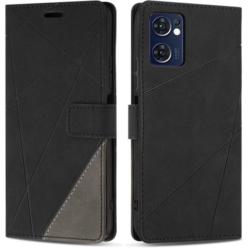 Coque Pour Oppo Find X5 Lite, Housse En Pu Portefeuille Livre Pour Oppo Find X5 Lite, Emplacements Cartes, Noir
