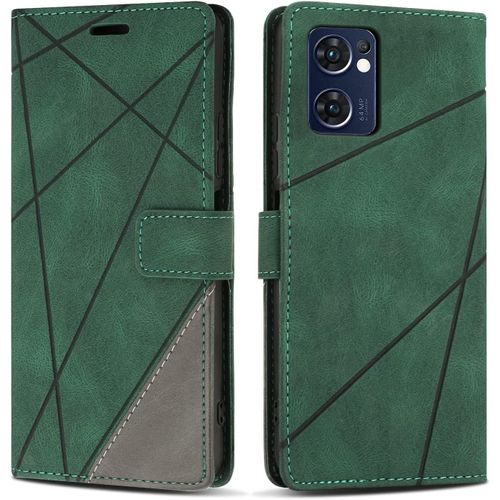 Coque Pour Oppo Find X5 Lite, Housse En Pu Portefeuille Livre Pour Oppo Find X5 Lite, Emplacements Cartes, Vert