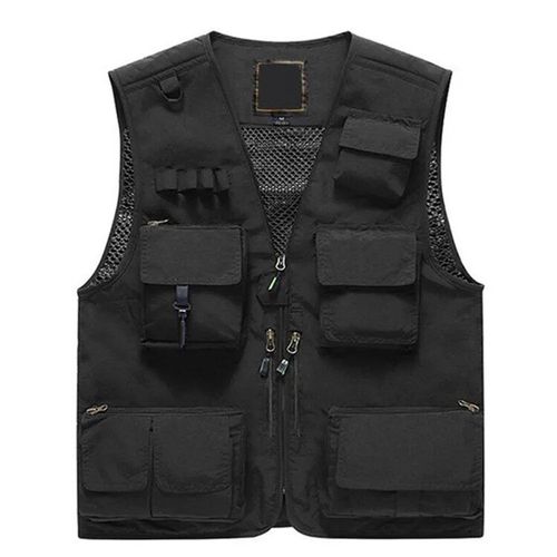 Gilets De Randonnée Multi-Poches Pour Hommes,Gilet De Pêche Masculin,Gilet Cargo Militaire,Maille À Séchage Rapide,Chargement De Photographie,Extérieur,Grande Taille