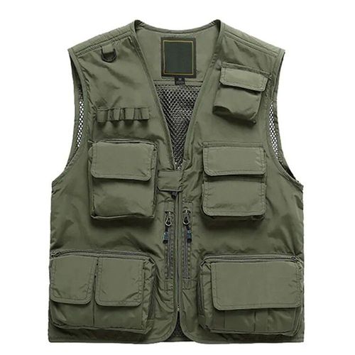 Gilets De Randonnée Multi-Poches Pour Hommes,Gilet De Pêche Masculin,Gilet Cargo Militaire,Maille À Séchage Rapide,Chargement De Photographie,Extérieur,Grande Taille