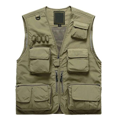 Gilets De Randonnée Multi-Poches Pour Hommes,Gilet De Pêche Masculin,Gilet Cargo Militaire,Maille À Séchage Rapide,Chargement De Photographie,Extérieur,Grande Taille