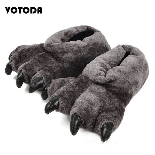 Chaussures Pantoufles De Patte D'ours Unisexesgriffe D'ourschaussures D'intérieur Pour La Maisontissu Douxchaussures En Peluche Pour Couplestoboggans En Fourruremignondrôlefemmehiver